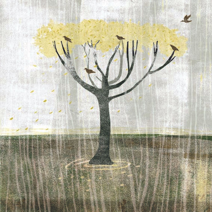 Autumn Tree in Rain Small