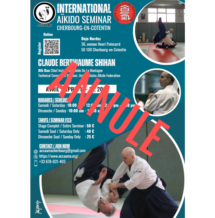 ANNULE - Stage International Aïkido - Claude BERTHIAUME Shihan