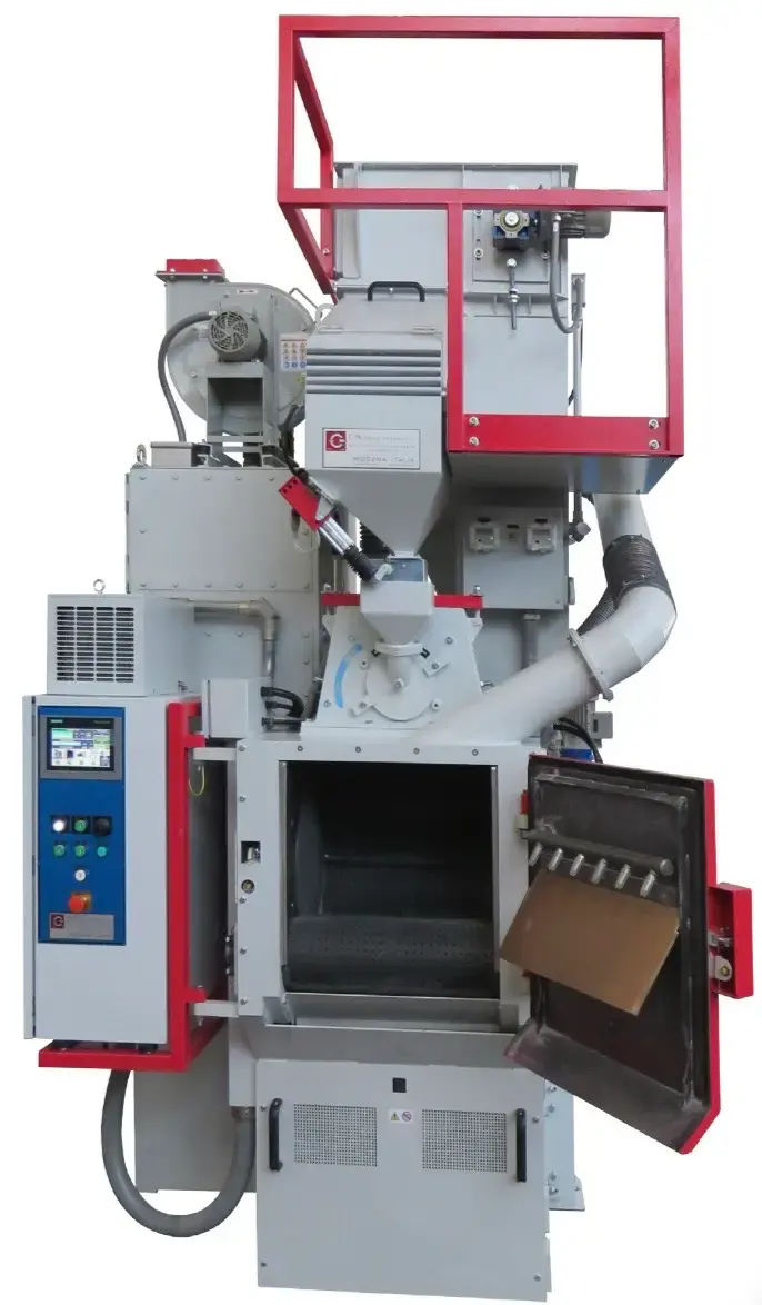 CM L50 automatic tumbleblaster 28 liters volume and 70kgs parts capacity.