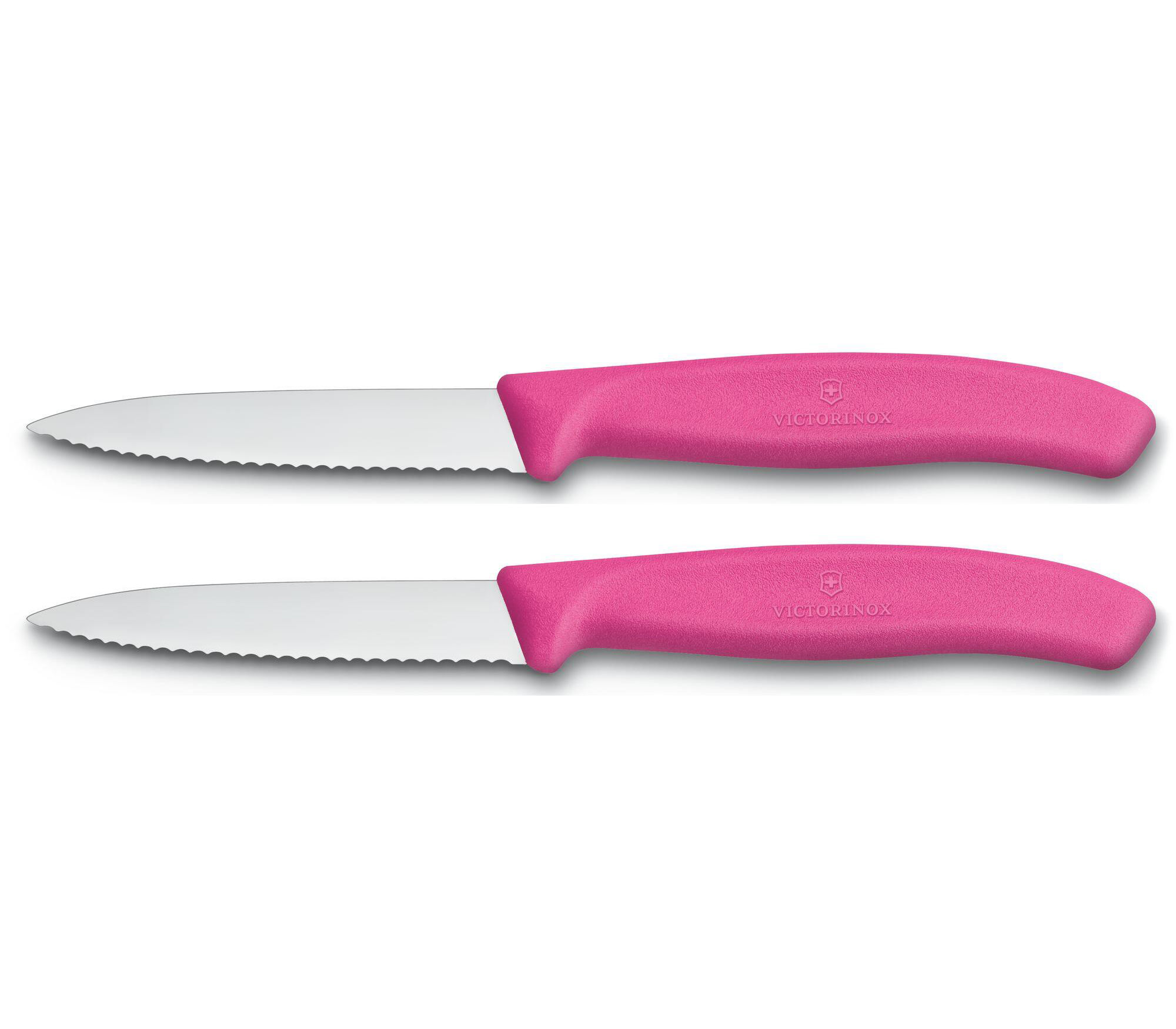 Victorinox Classic Pairing Knife - Pink Wavy Edge 2 Pack 8cm