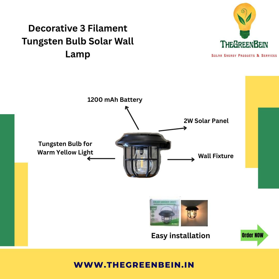 decorative 3 filament tungsten bulb solar wall lamp features explained