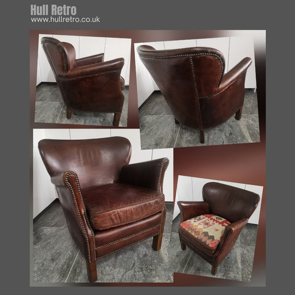 Quality brown  leather chair for sale in Hull