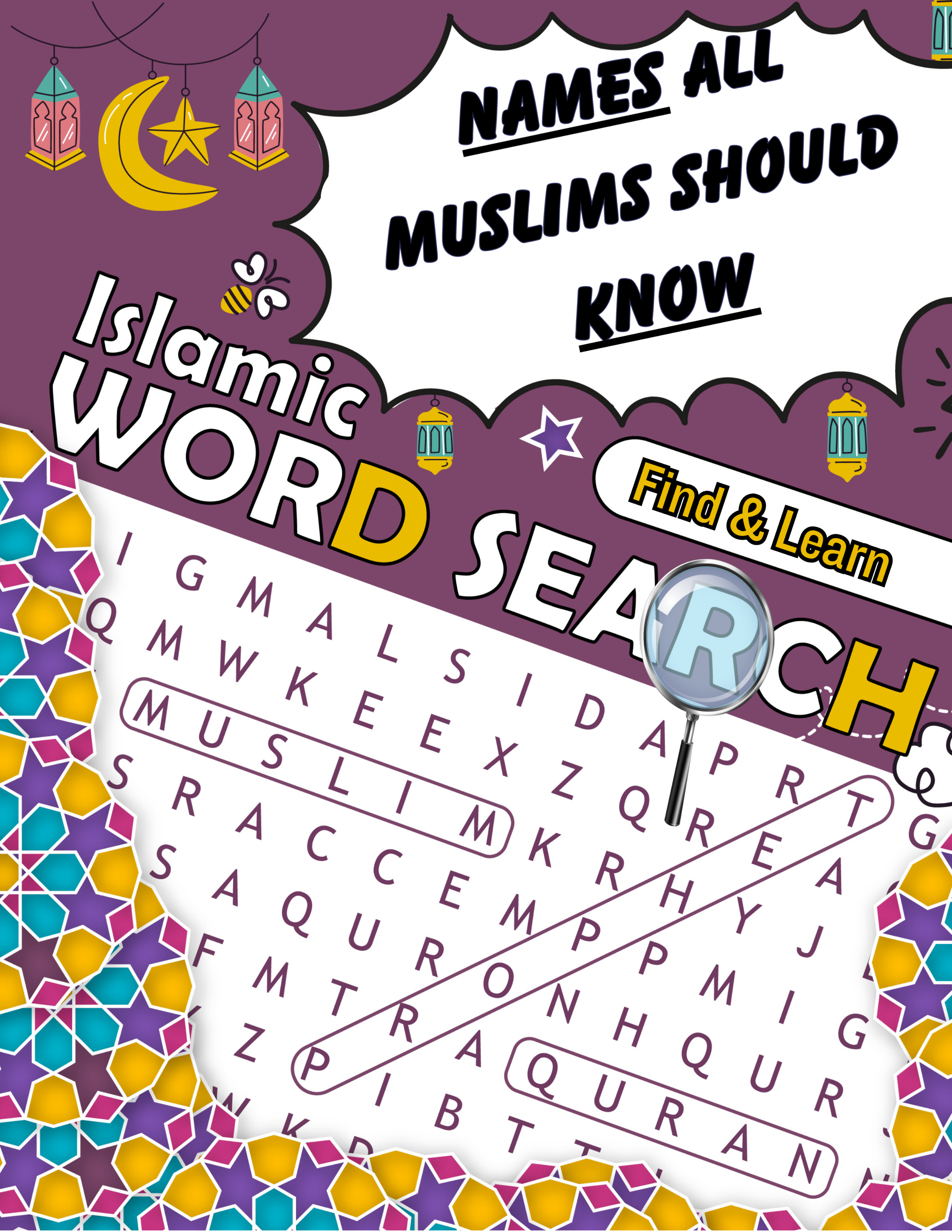 Names All Muslims Should Know — an Islamic word search book covering the 99 Names of Allah and Prophets