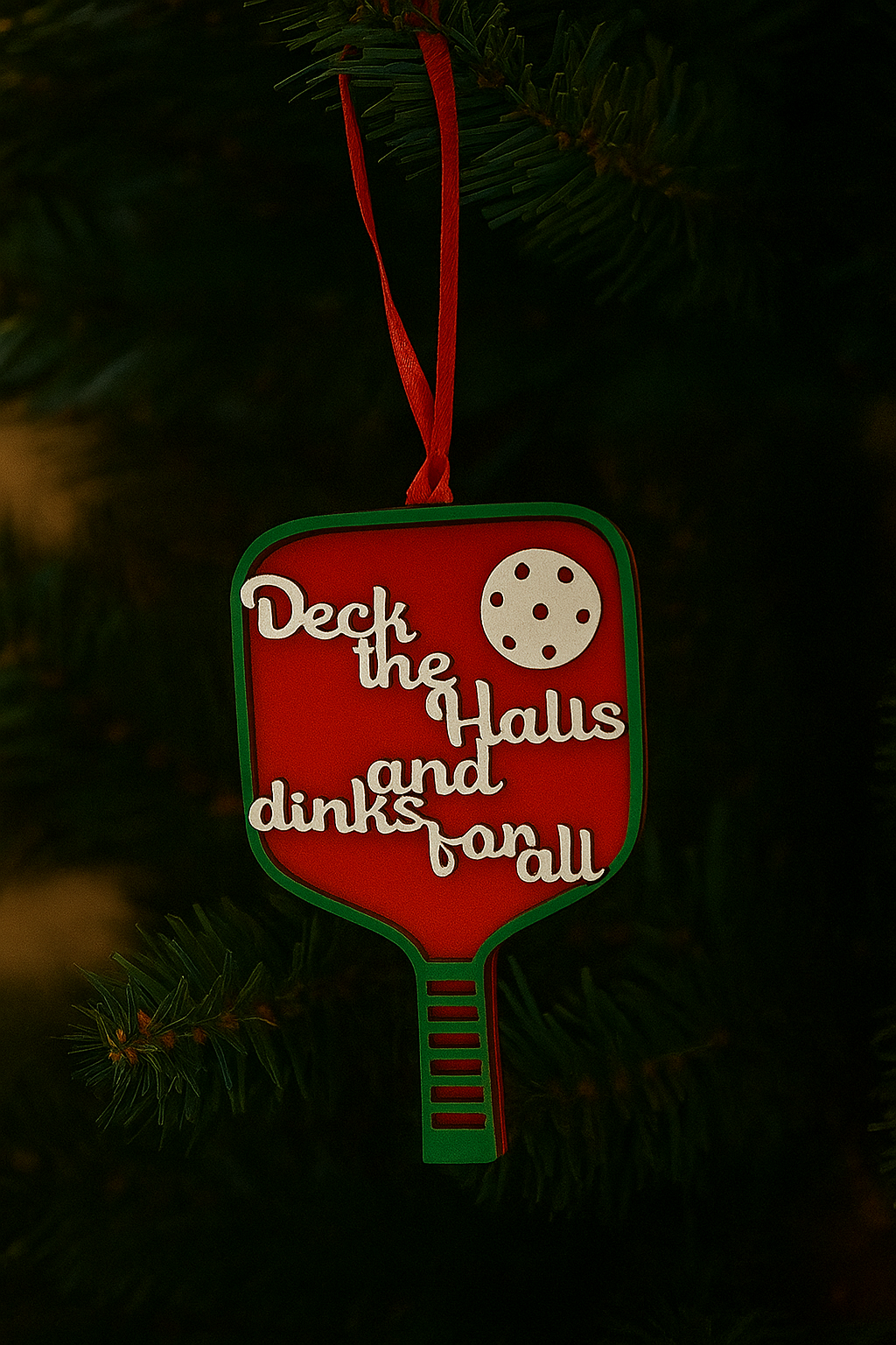 Deck the Halls and Dinks for All Ornament - Green