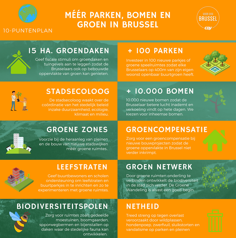 10-puntenplan voor meer groen in Brussel