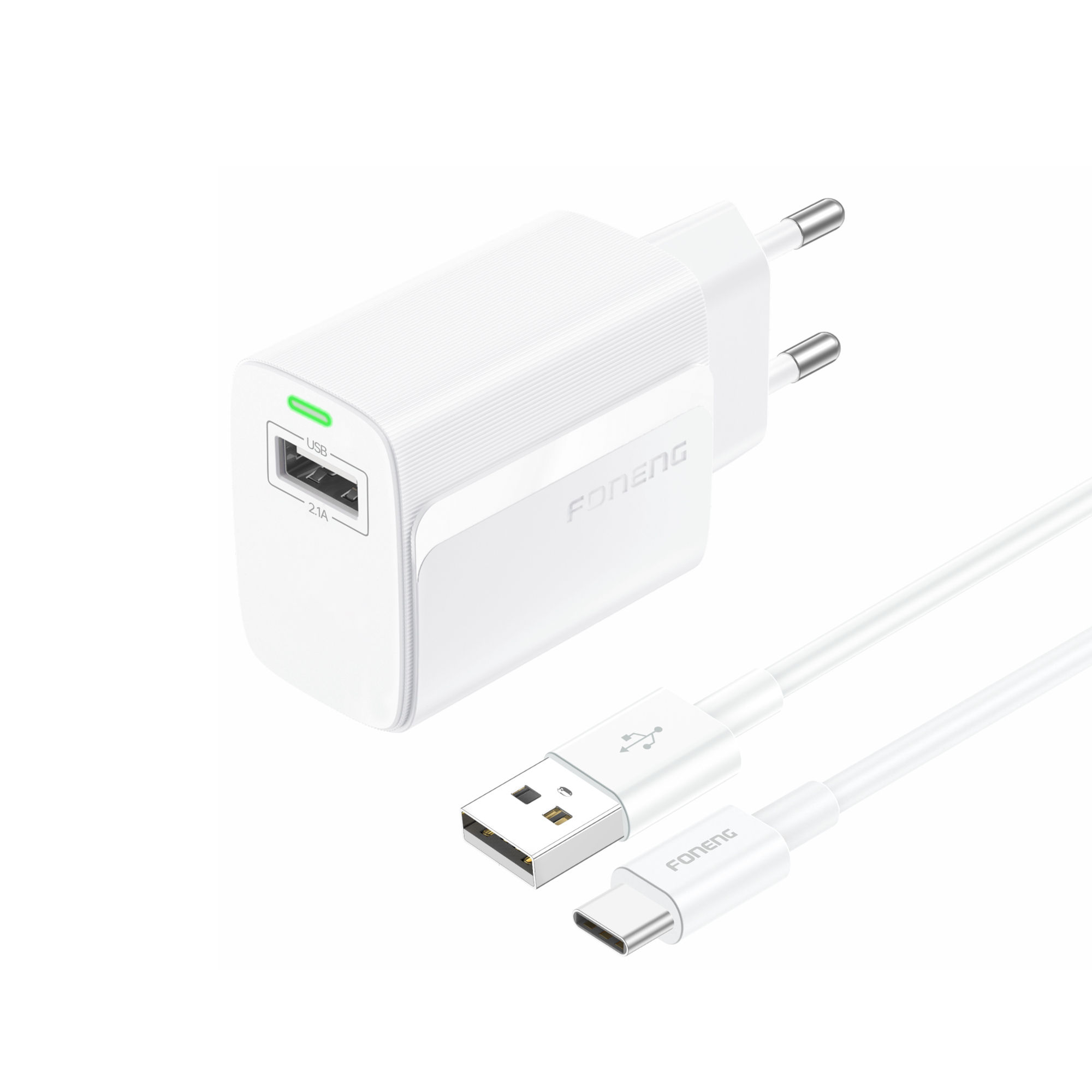 Foneng EU76 USB A Charger With Type-c Cable