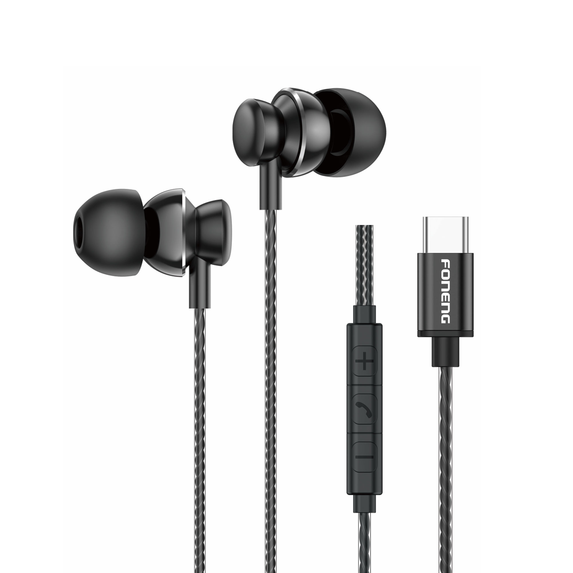 Foneng Earphones T67 Type-c Black