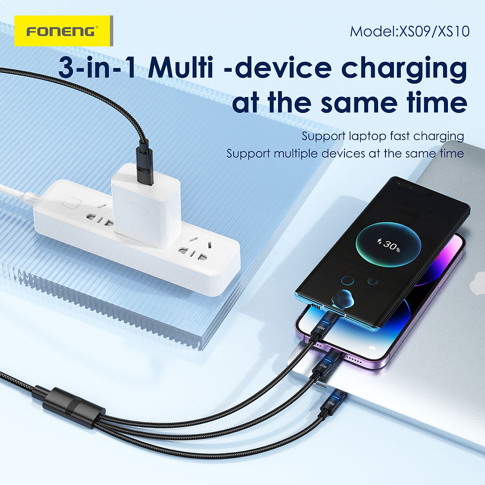 Thumbnail: Foneng XS10 1.2M C To C+L (60W) Cable