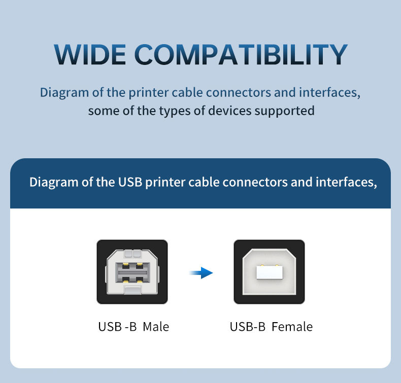 Thumbnail: T-D118 Jasoz D105 USB2.0 Printer Cable 5M