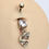 Thumbnail: Gold CZ Butterfly Belly Button Ring