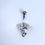 Thumbnail: Clear CZ Devil Heart Belly Button Ring