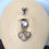 Thumbnail: Hearts and Bows Belly Button Ring - Clear