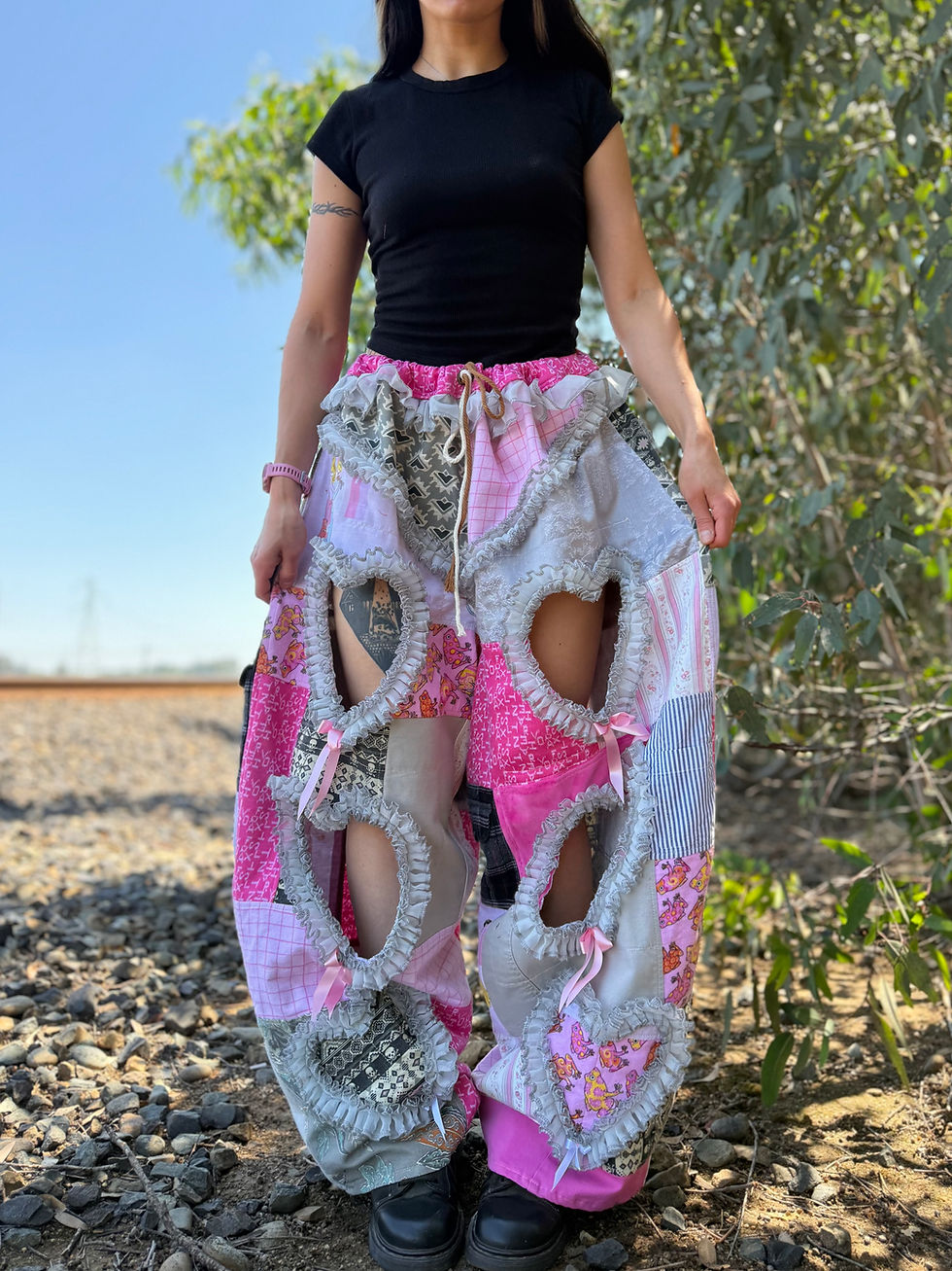 Miniaturbild: Recycled pants/ S-3/4XL/ one size/adjustable waist🩶🩷