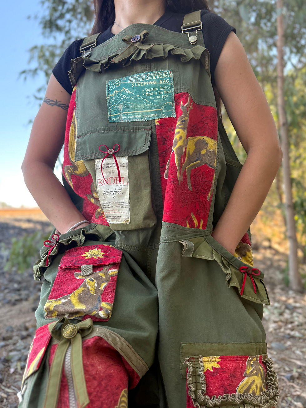 Miniatura: Upcycled Jumpsuit From Vintage Sleeping Bag/ One of one/ S-3/4XL🤎