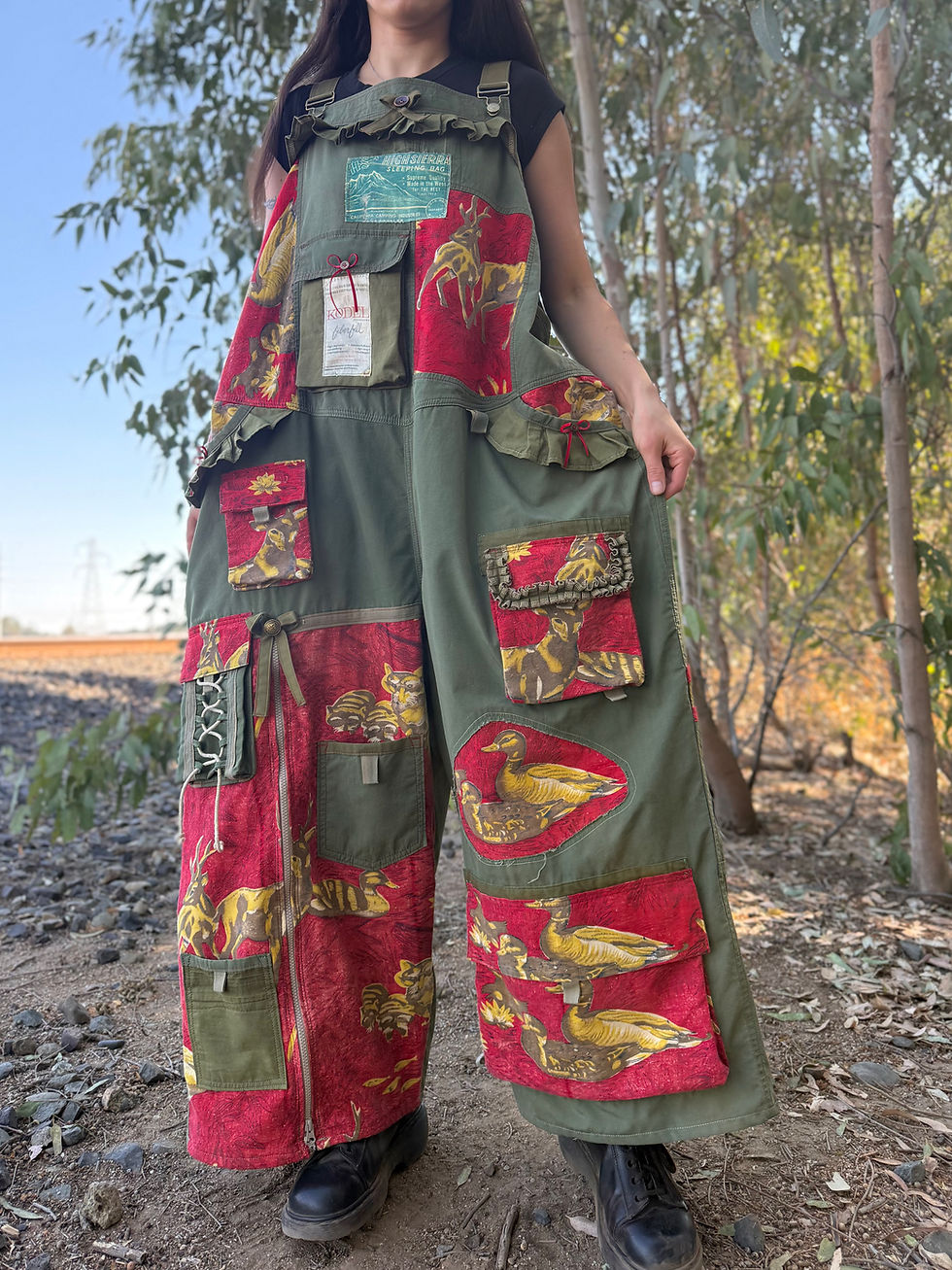 Miniature : Upcycled Jumpsuit From Vintage Sleeping Bag/ One of one/ S-3/4XL🤎