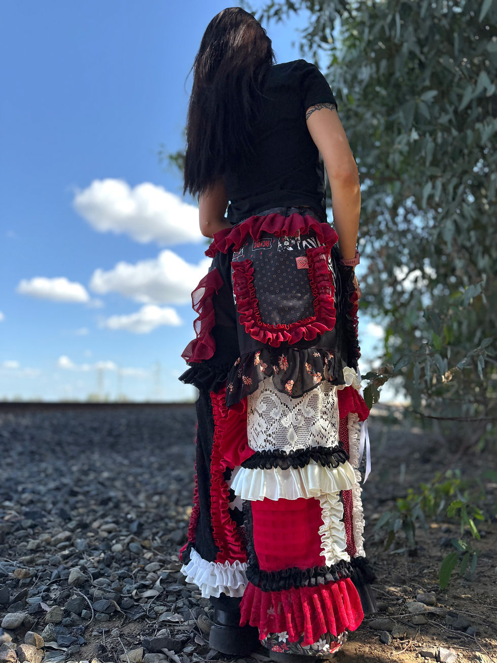Miniaturbild: Recycled pants/ XS-2XL/ one of one/ adjustable waist🖤