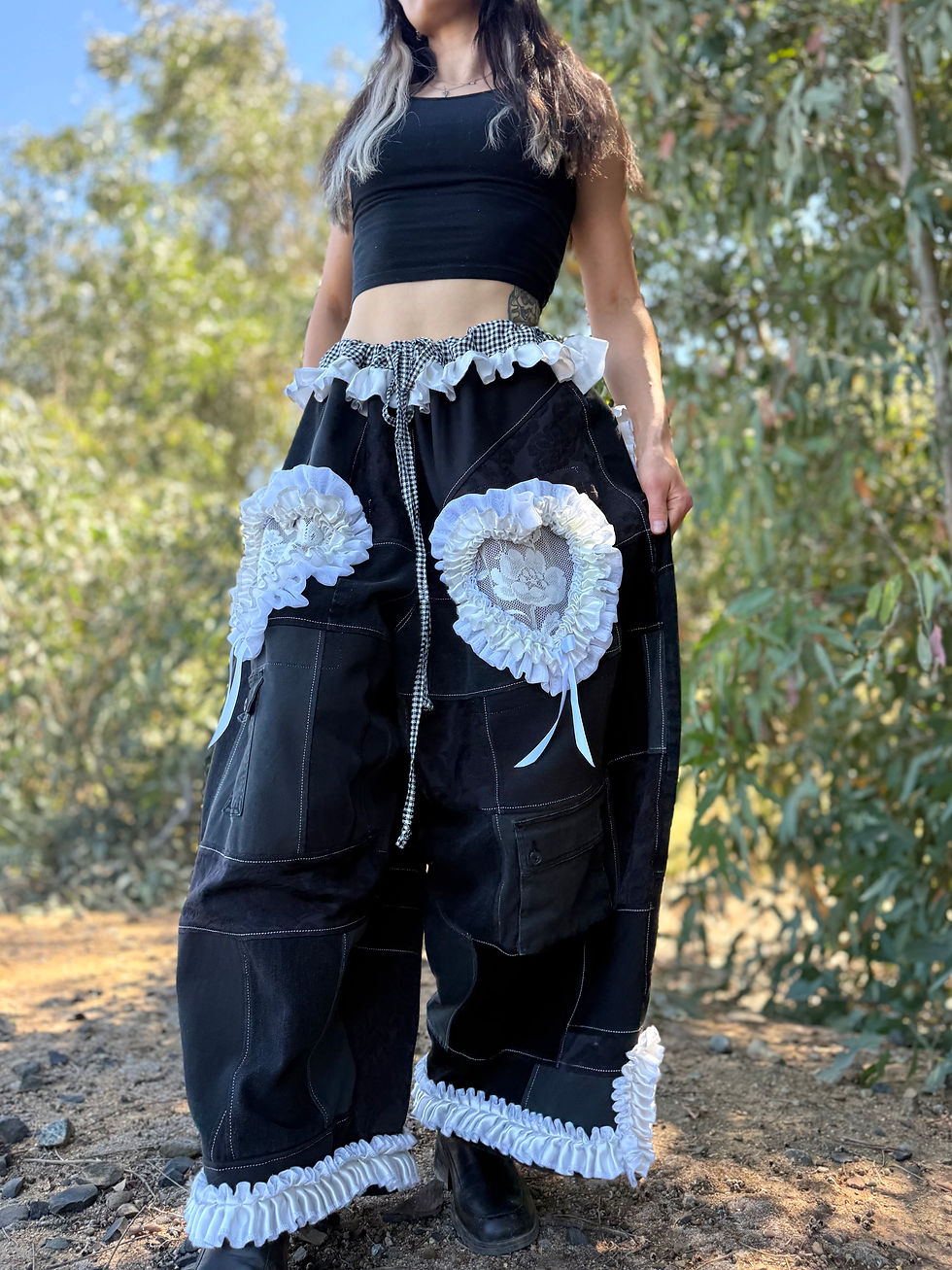 Miniature : Pants S-3/4XL/ one of one/ adjustable waist ✨🖤🖤🖤✨