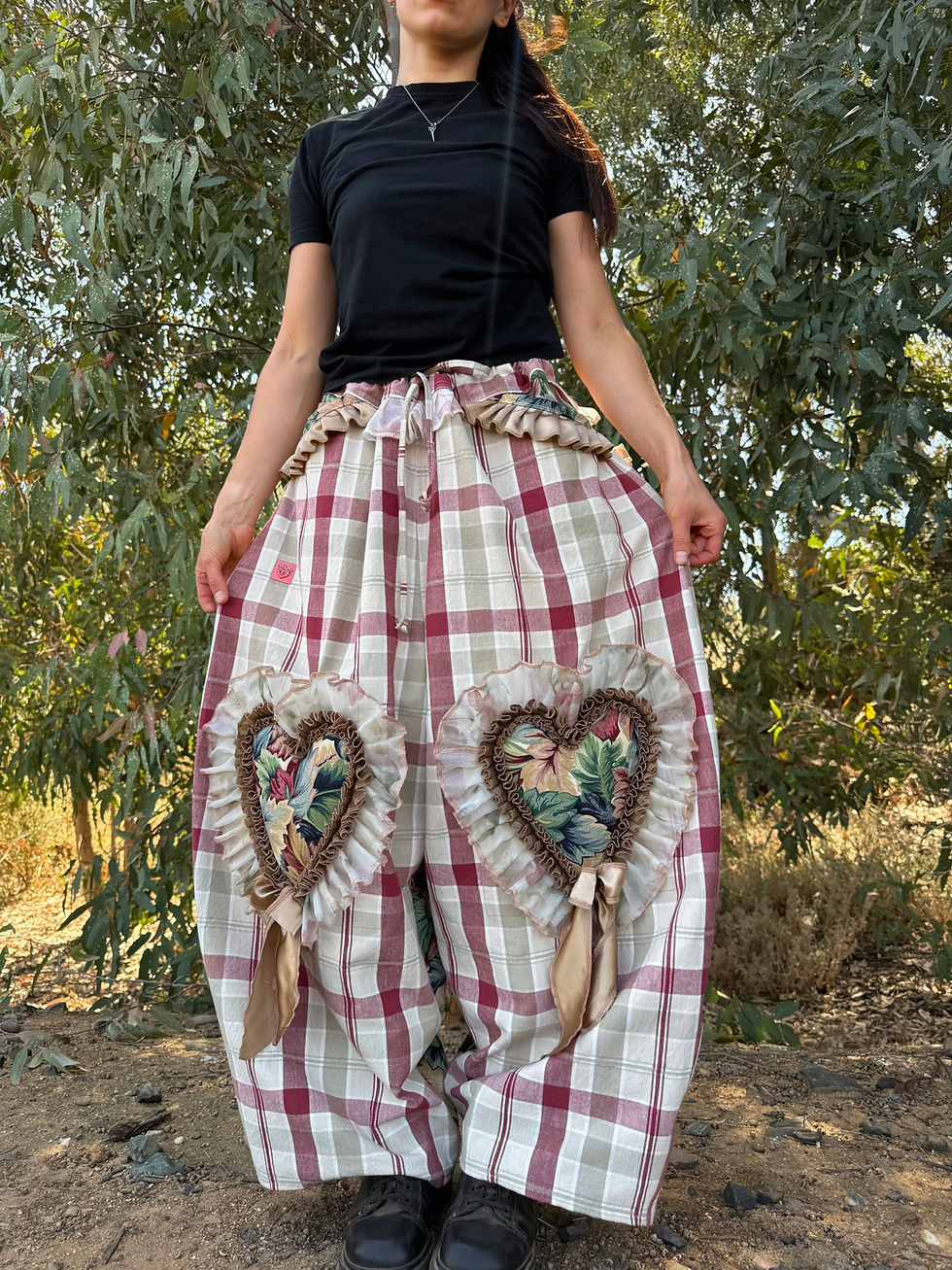 Miniatura: Adjustable Waist Recycled Ruffle Pants *S-3/4XL*