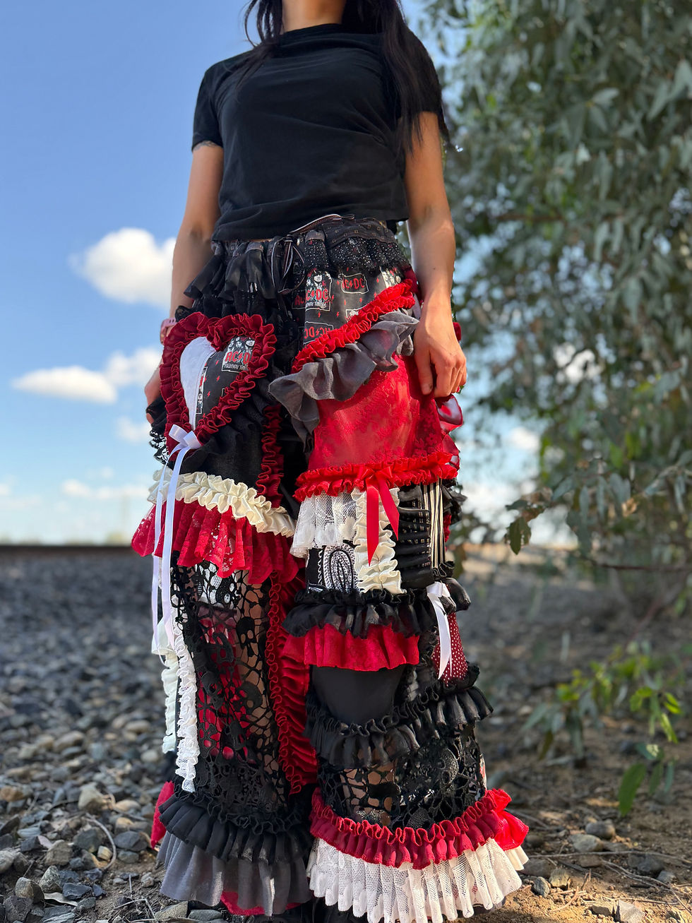 Miniaturbild: Recycled pants/ XS-2XL/ one of one/ adjustable waist🖤