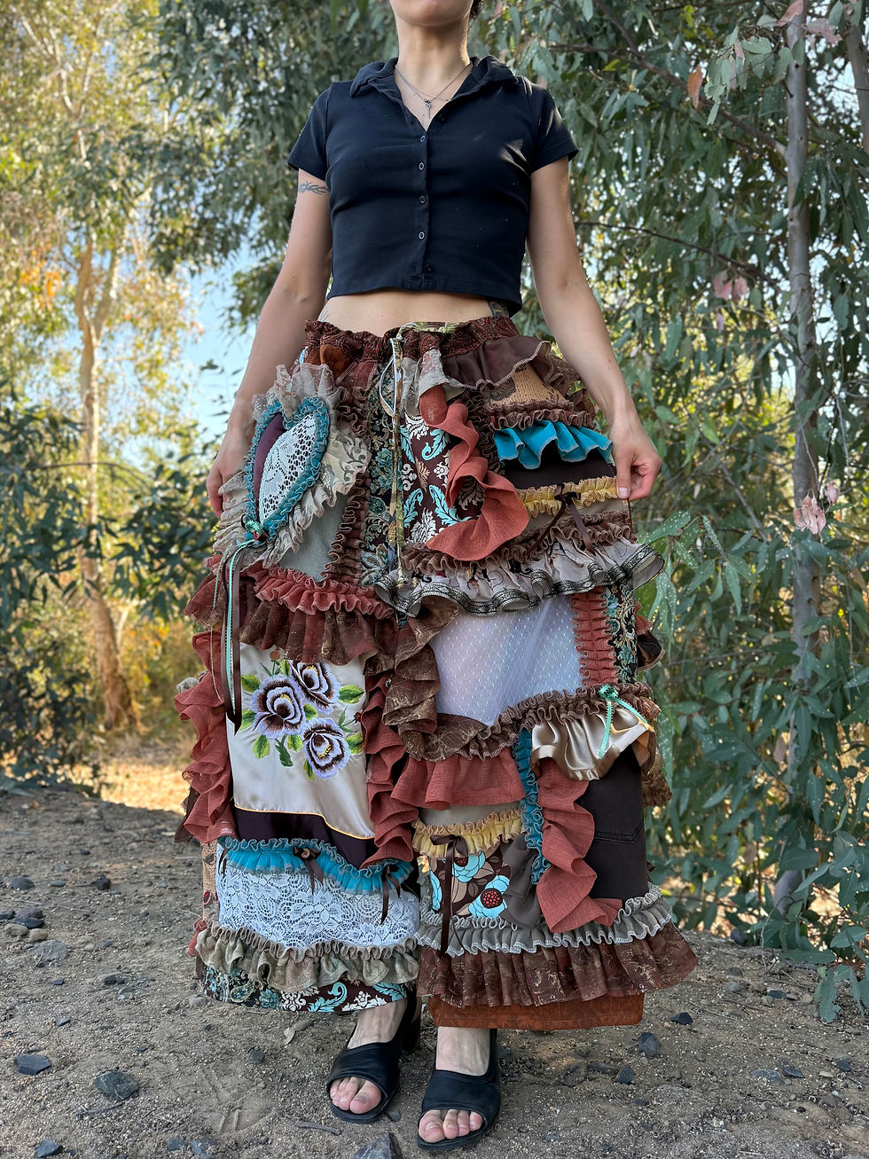 Thumbnail: Adjustable Waist Recycled Ruffle Pants🌟S-3/4XL🌟