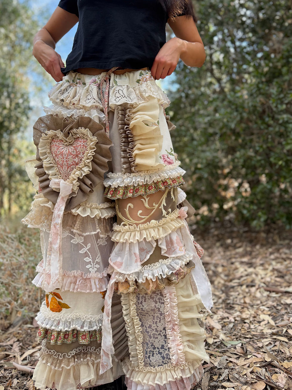 Миниатюра: Adjustable Waist Recycled Ruffle Pants⚜️S-2XL⚜️