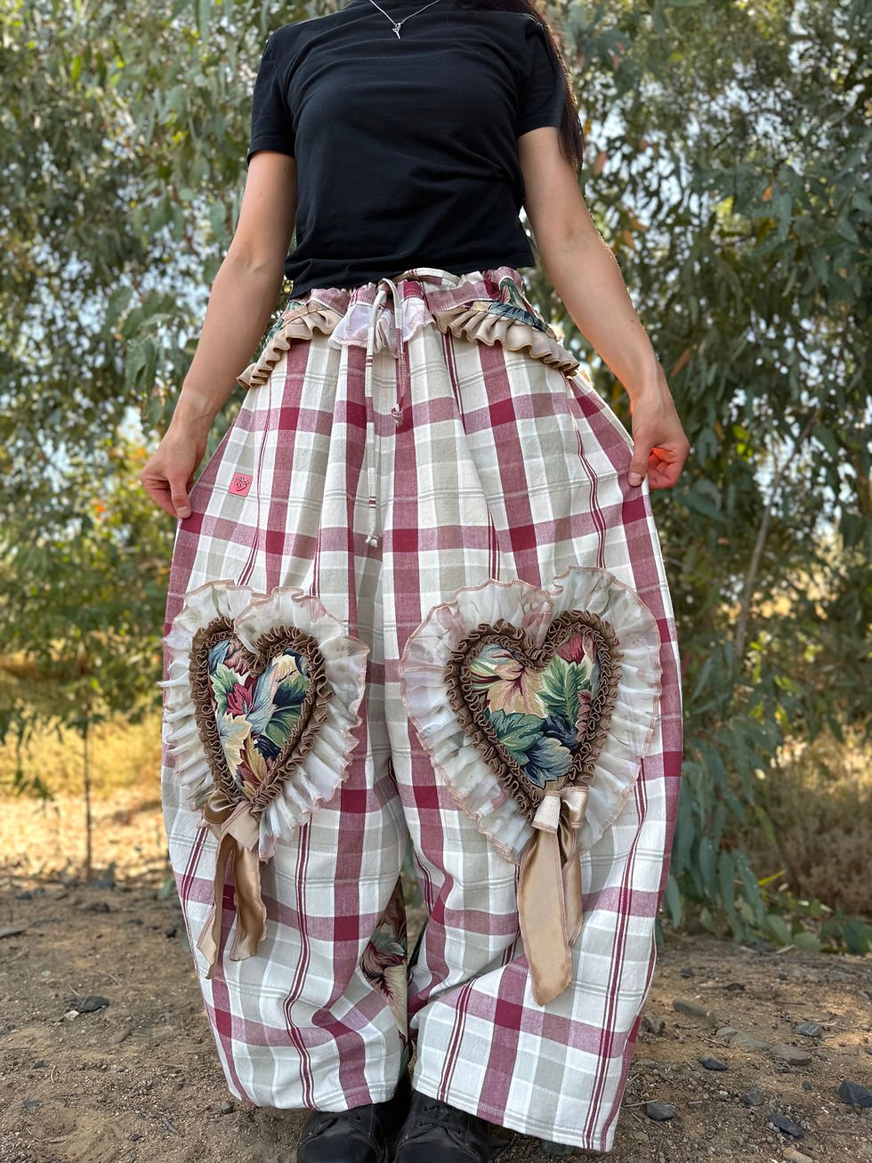 Miniatura: Adjustable Waist Recycled Ruffle Pants *S-3/4XL*