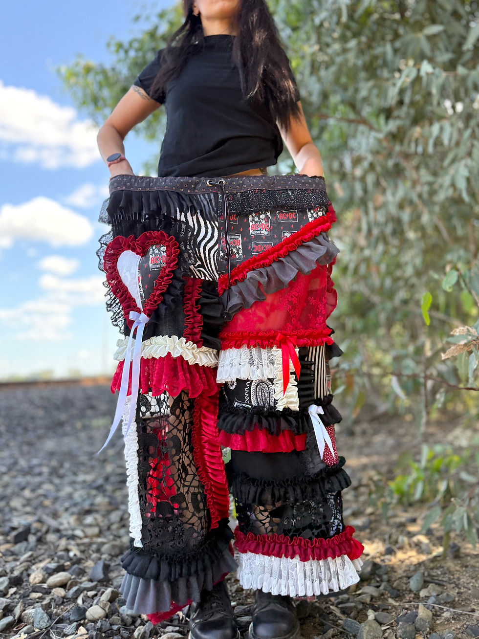 Miniaturbild: Recycled pants/ XS-2XL/ one of one/ adjustable waist🖤