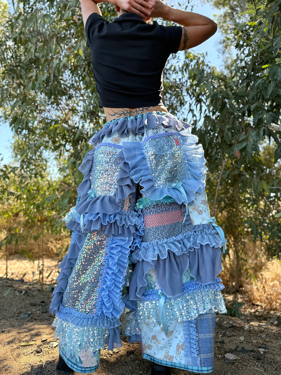 Thumbnail: Adjustable Waist Recycled Ruffle Pants🦋S-3/4XL🧚