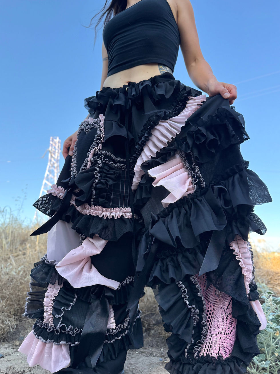Thumbnail: Adjustable Waist Recycled Ruffles Pants✨S-3/4XL✨