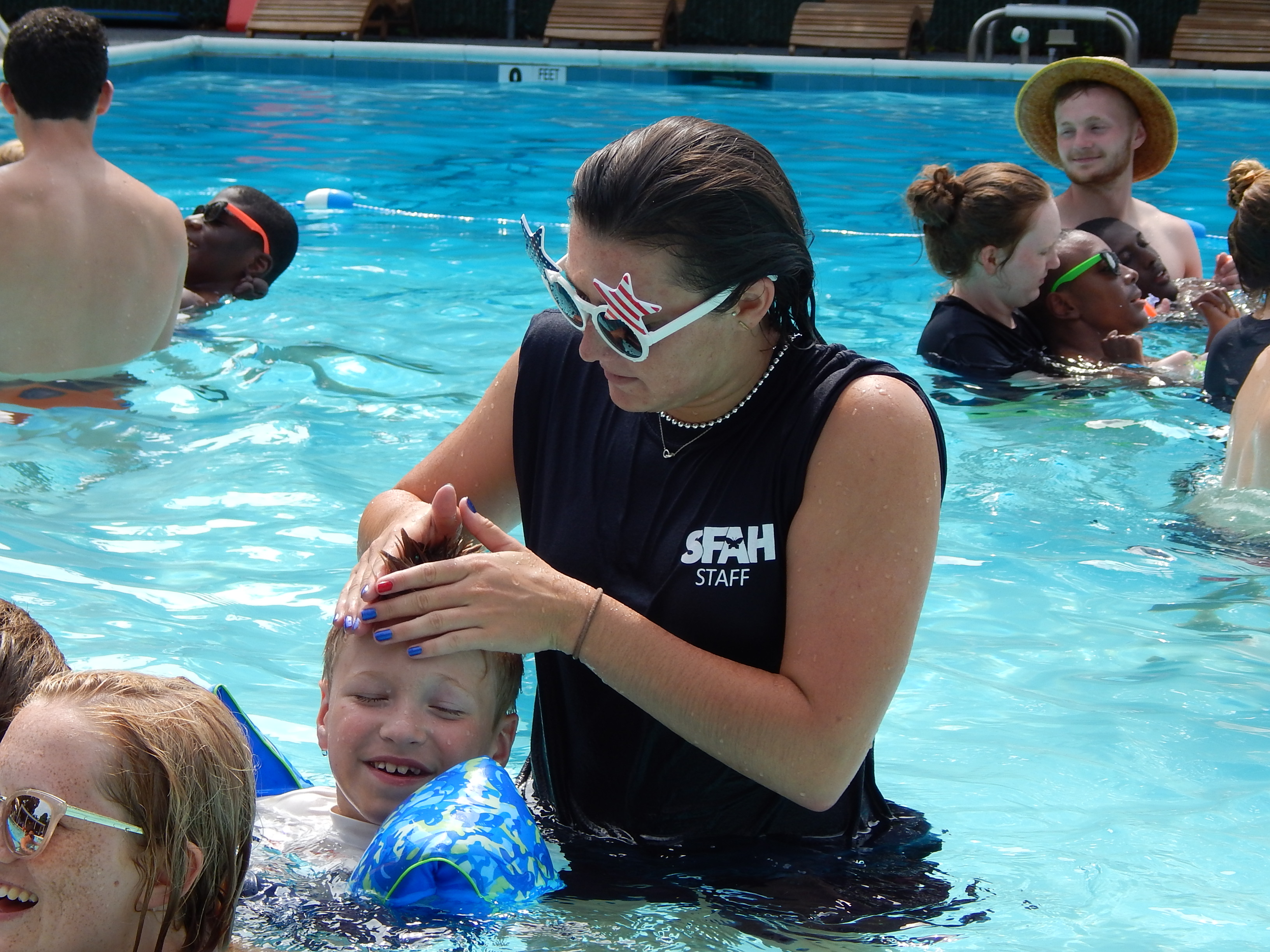 Bad hair day at the pool!