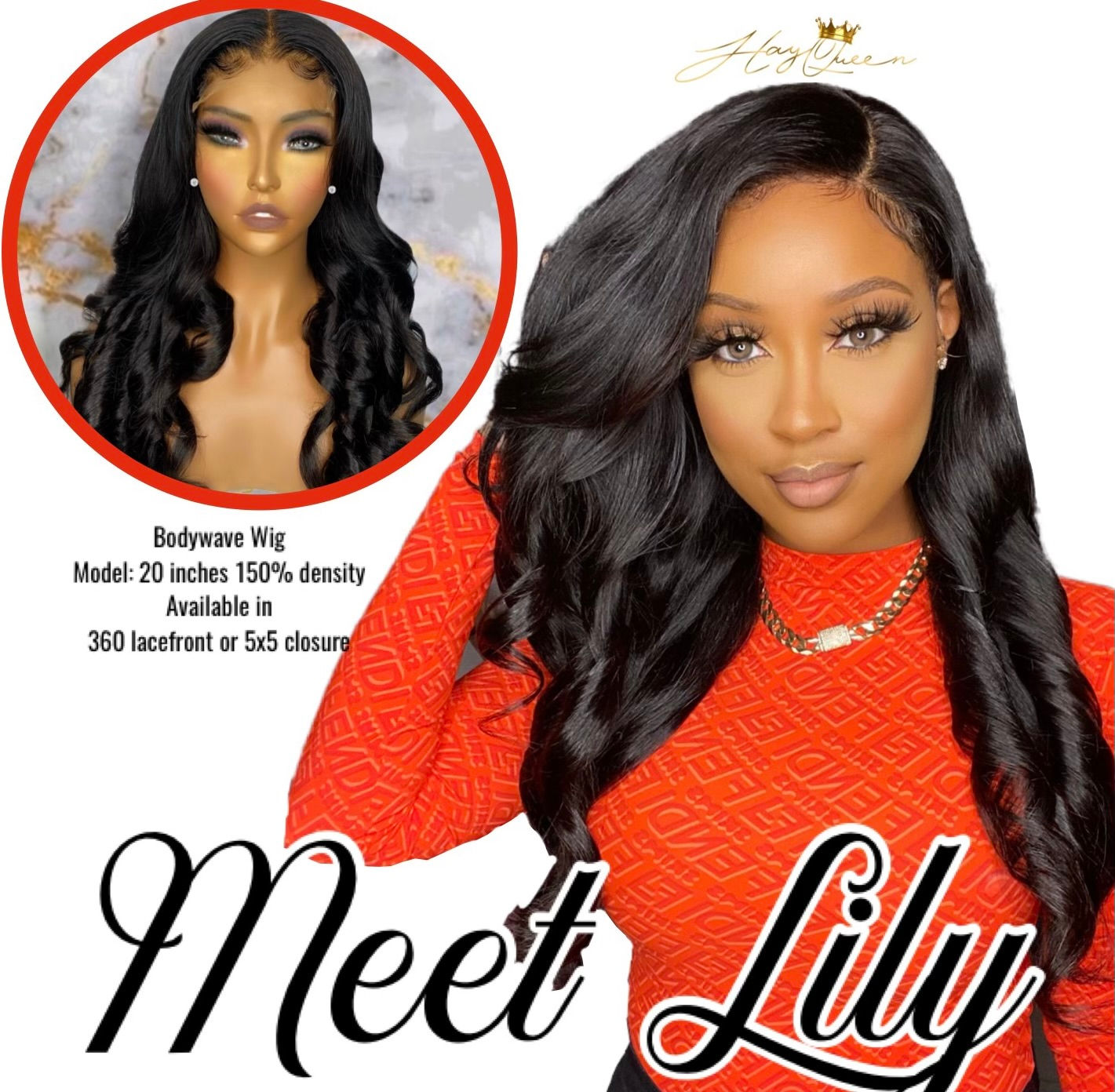 "Lily" Pre-plucked 5X5 Closure Wig Body Wave Virgin Human Hair