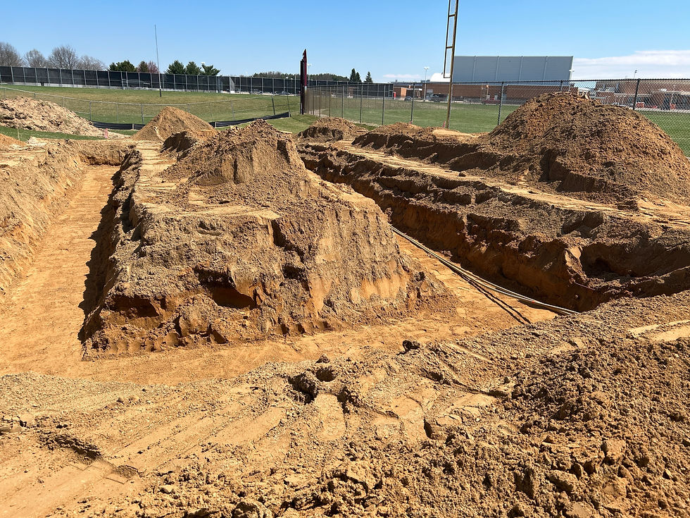 Excavation at the new baseball & softball restroom facilities.