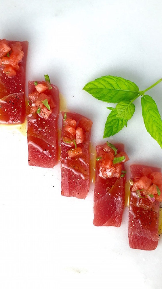 Tuna Crudo with Pickled Watermelon