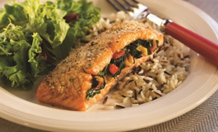 Spinach-Stuffed Baked Salmon