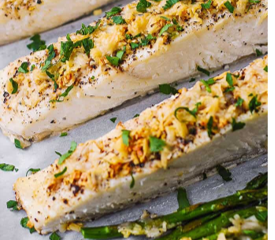 Baked Halibut and Asparagus