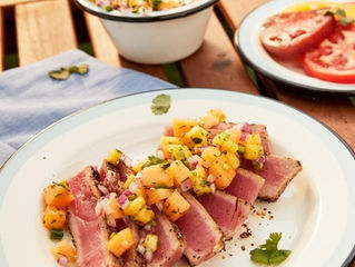 Grilled Ahi Tuna Steak with Jalapeño Pineapple Salsa