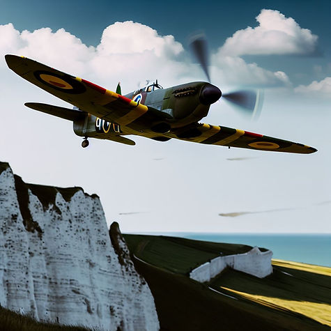 spitfire devant falaise