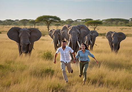 couple + elephants savane