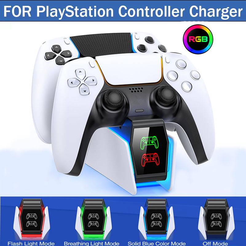 Base Carregadora RGB para 2 Controles PS5 DualSense