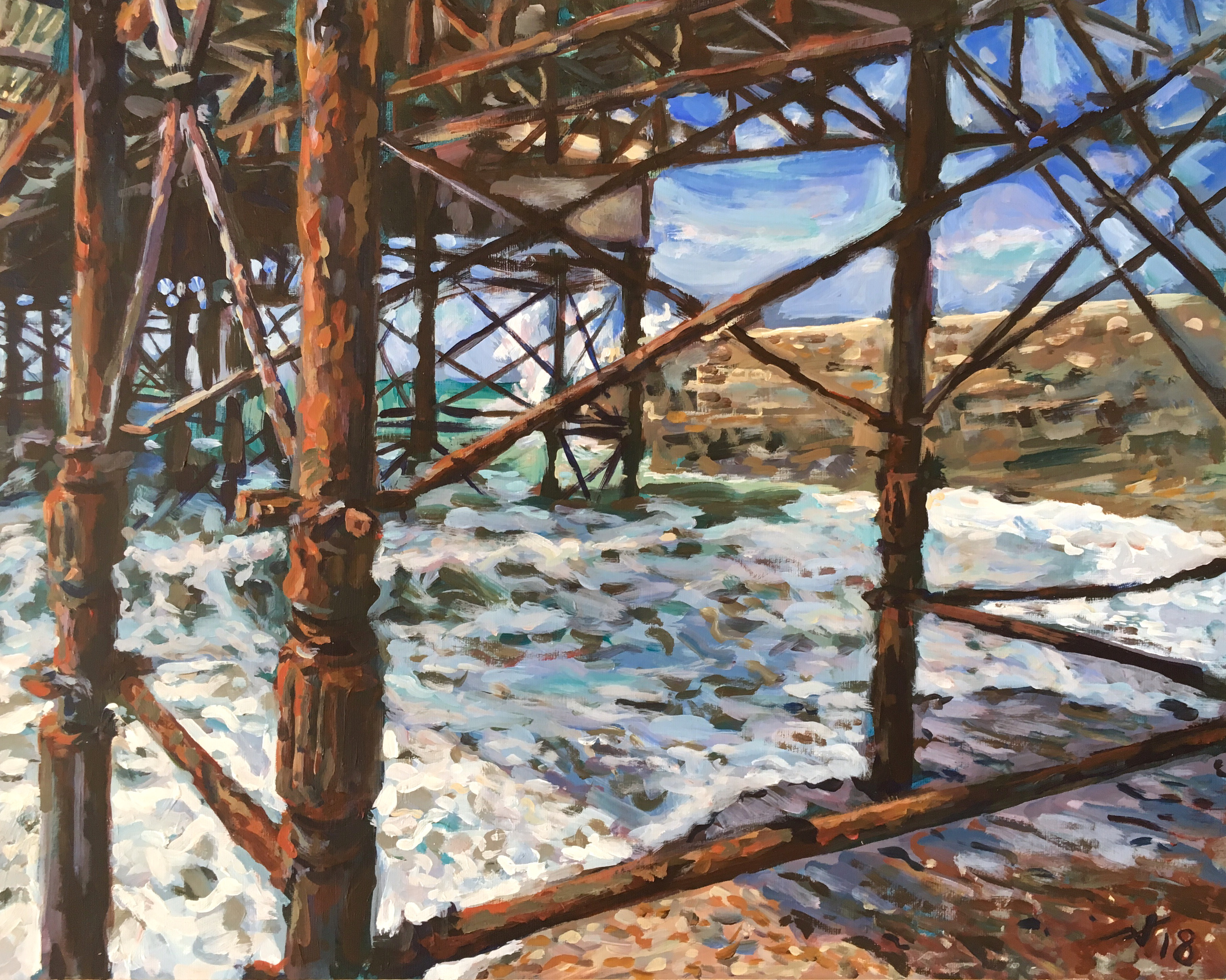 Paddling below the Palace Pier