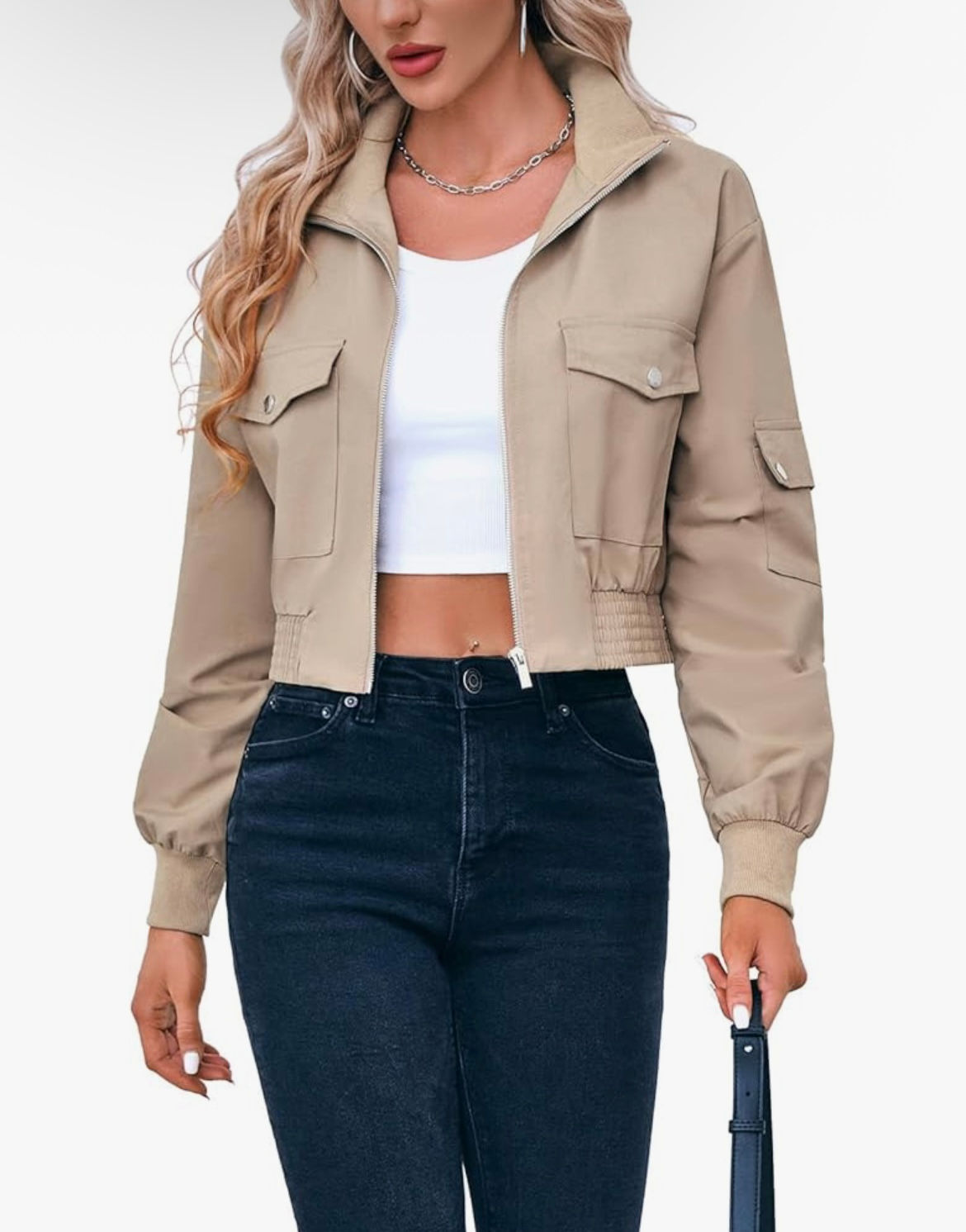 Fisoew Women's Cropped Bomber Jackets (Please click: https://amzn.to/4o15SaO)
