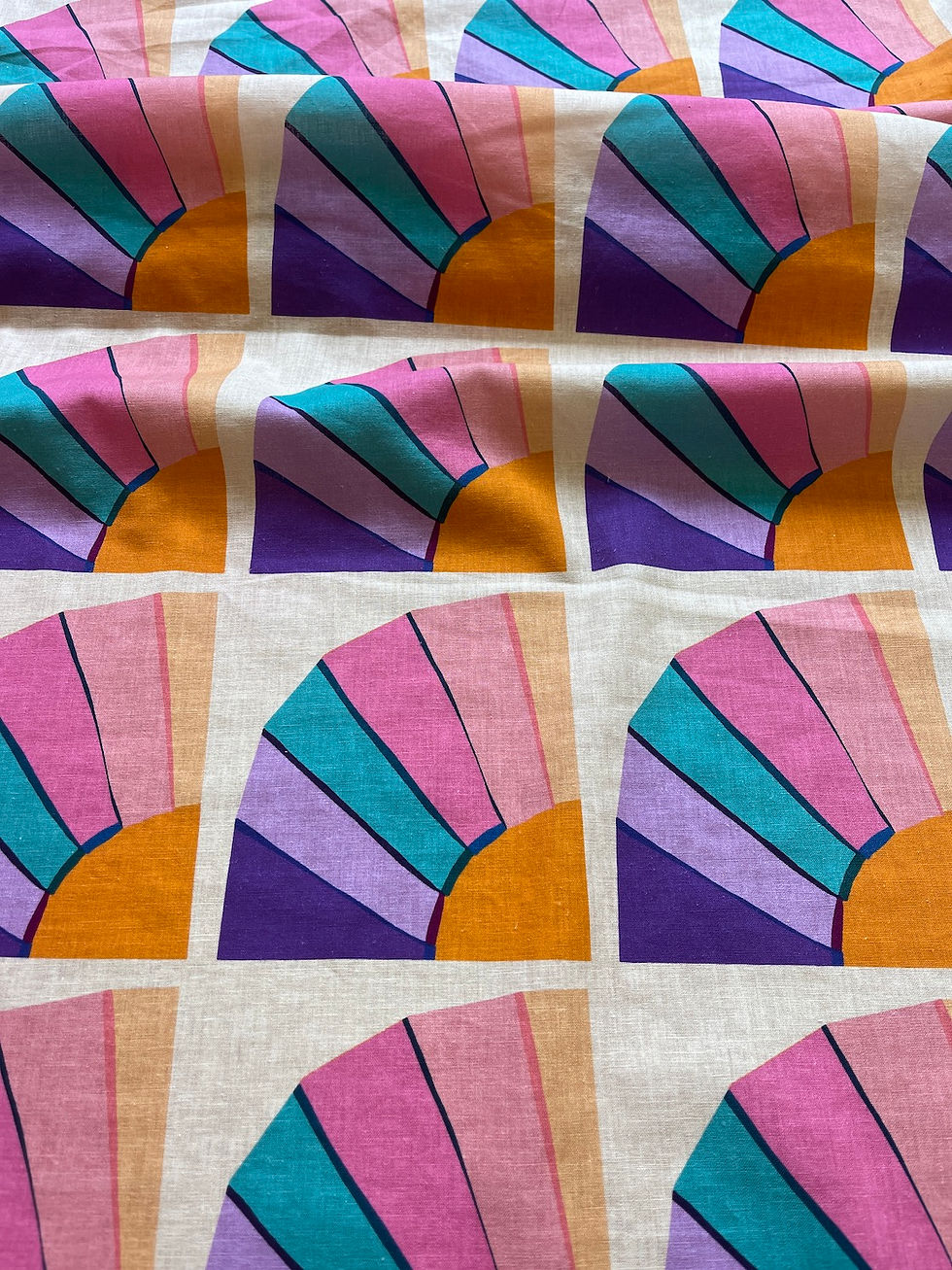 Miniaturbild: Meterware Leinen Baumwolle Webware "RAINBOW PASTELL"