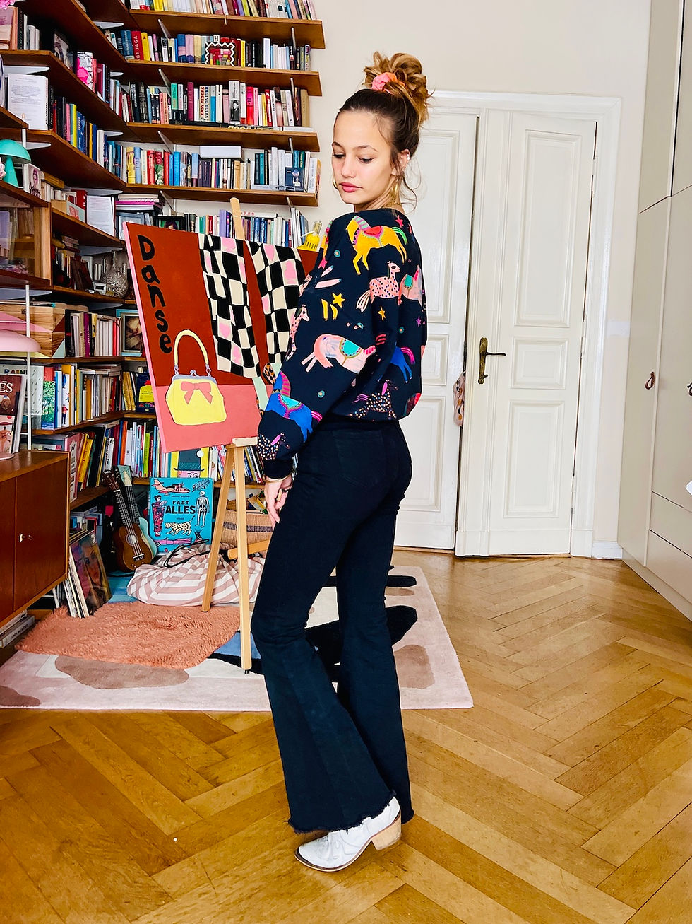 Miniaturbild: Sweet Sweater  "CIRCUS HORSES" schwarz bunt