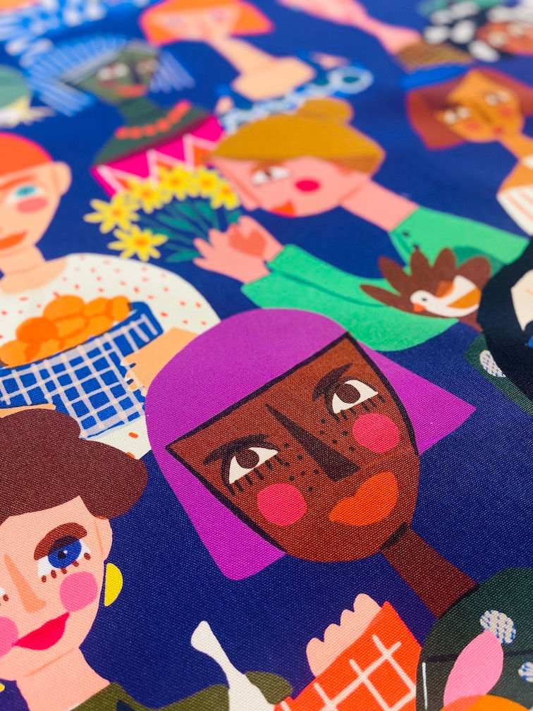 Miniaturbild: Meterware Webware Canvas "FRIENDS" bunt