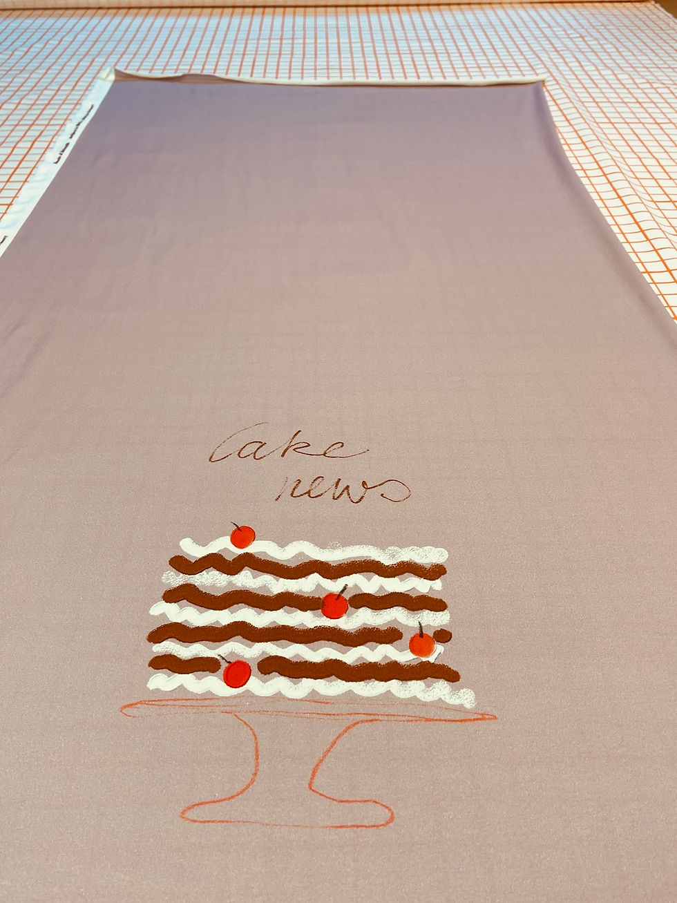 Miniaturbild: Jersey Panel XL  "CAKE NEWS" nude rose Baumwolljersey