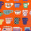 Miniaturbild: Meterware Canvas Webware  "MAGIC CUPS“ ORANGEROT"