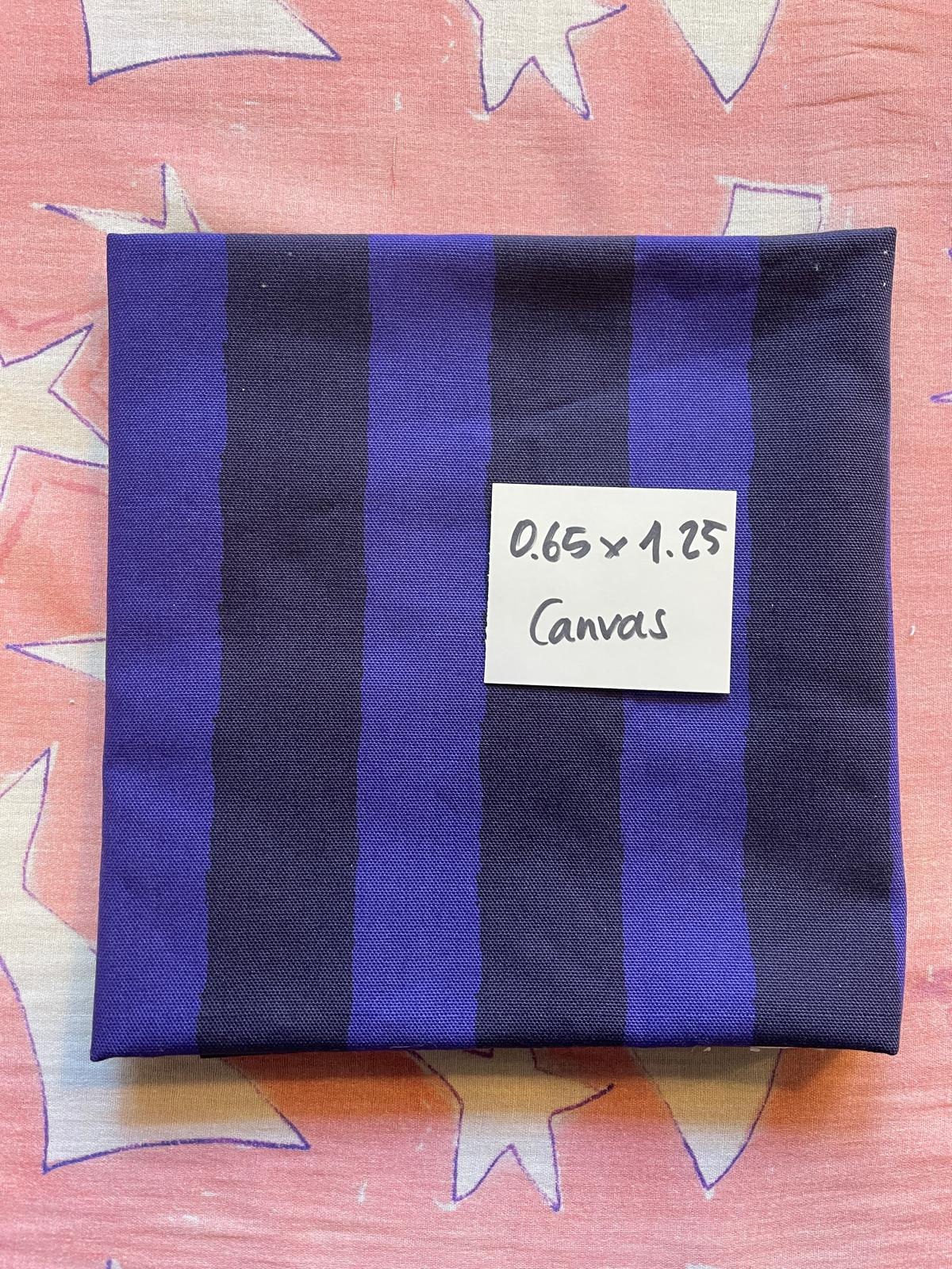 Stoffrest 0.65m x 1.25m Canvas DISCO STRIPES lila