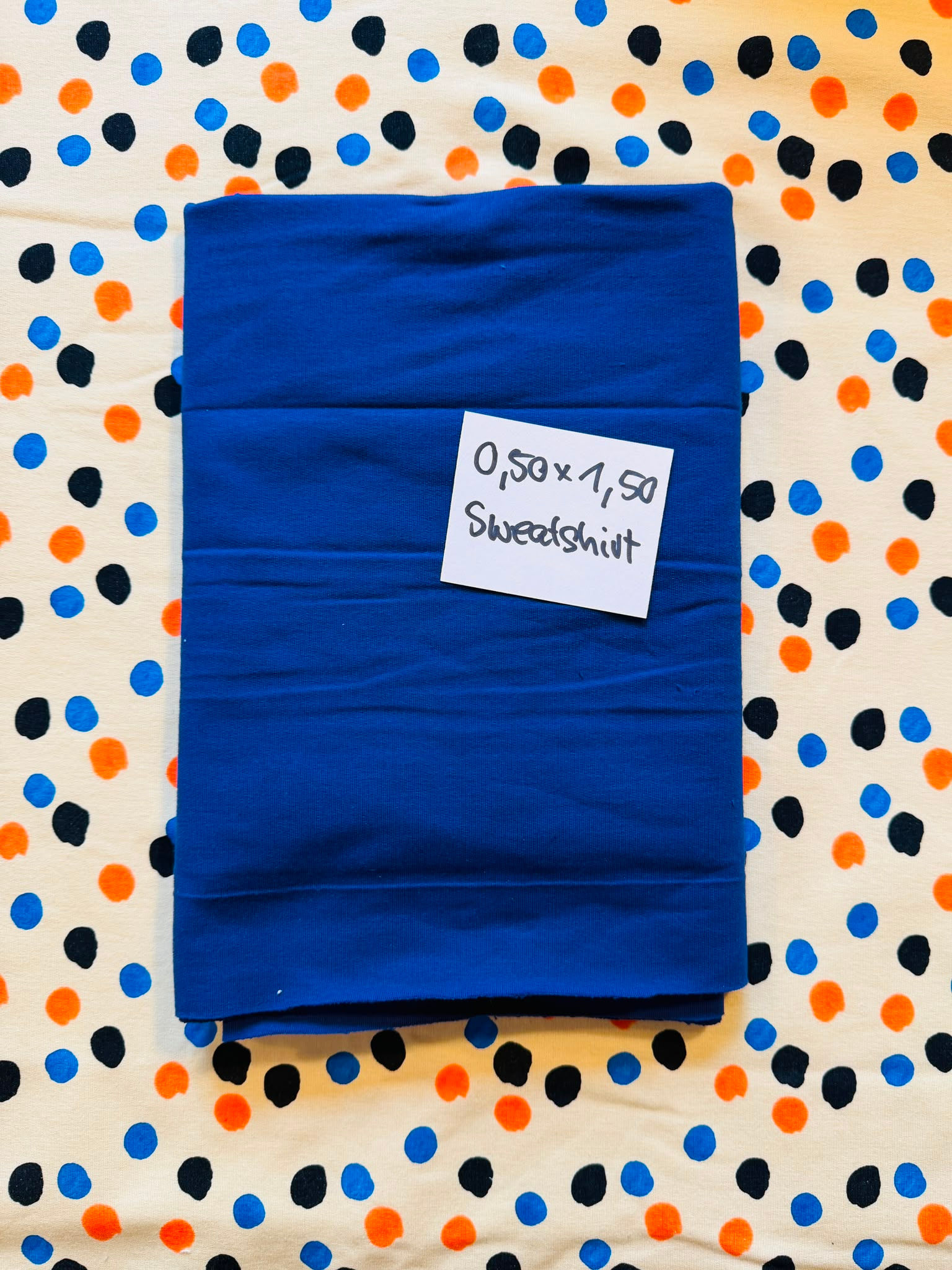 Stoffrest 0.50m x 1.50m Sweatshirt UNI blau
