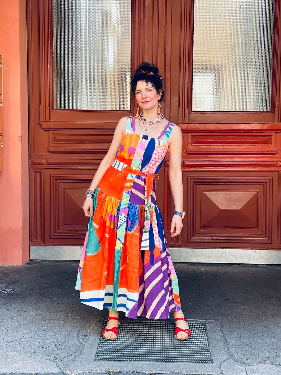 Trägerkleid ANNIE "OUT IN THE FIELDS" bunt