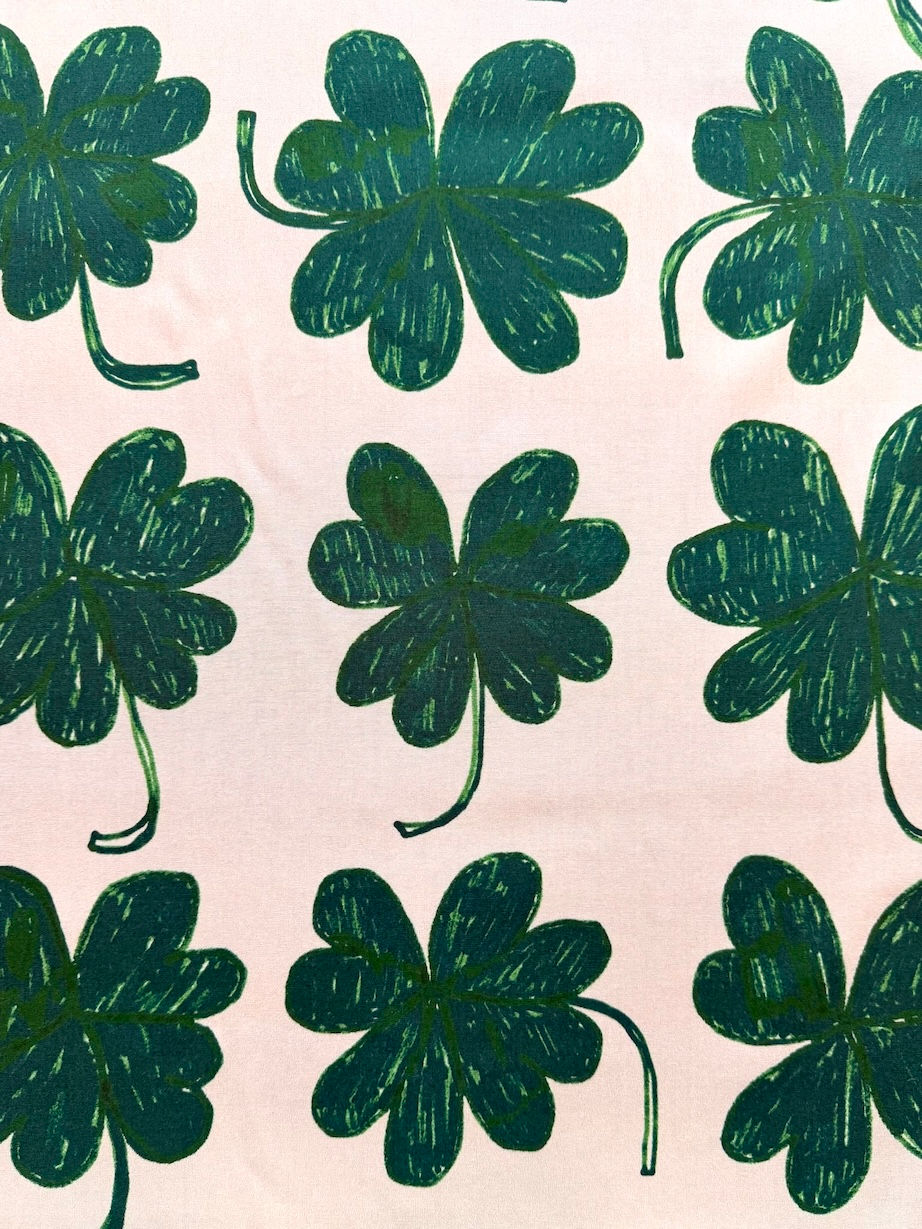 Miniaturbild: Meterware leichte Webware Baumwolle "HAPPINESS GREEN" creme grün